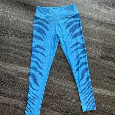 Cosplaya - Blue Animal Print Leggings Medium High-Waisted